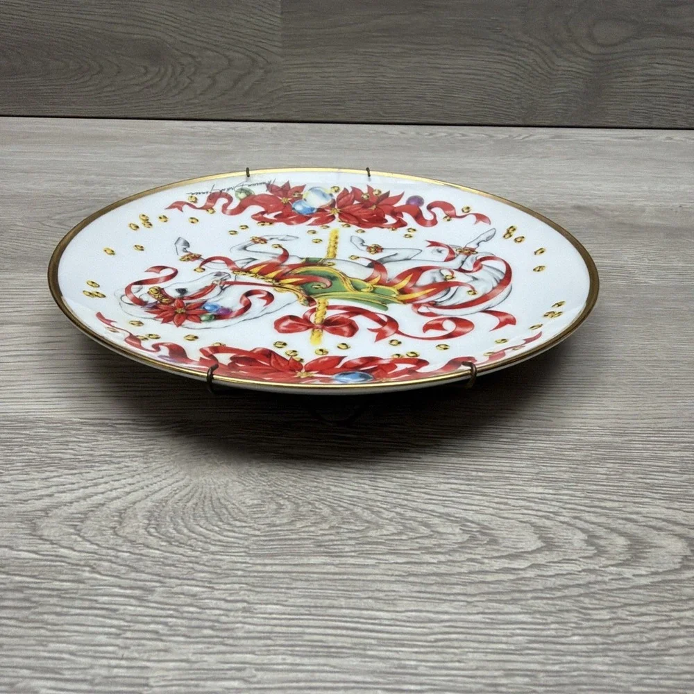 Vintage American Lung Association 1991‎ Christmas Steed Seal Plate Porcelain